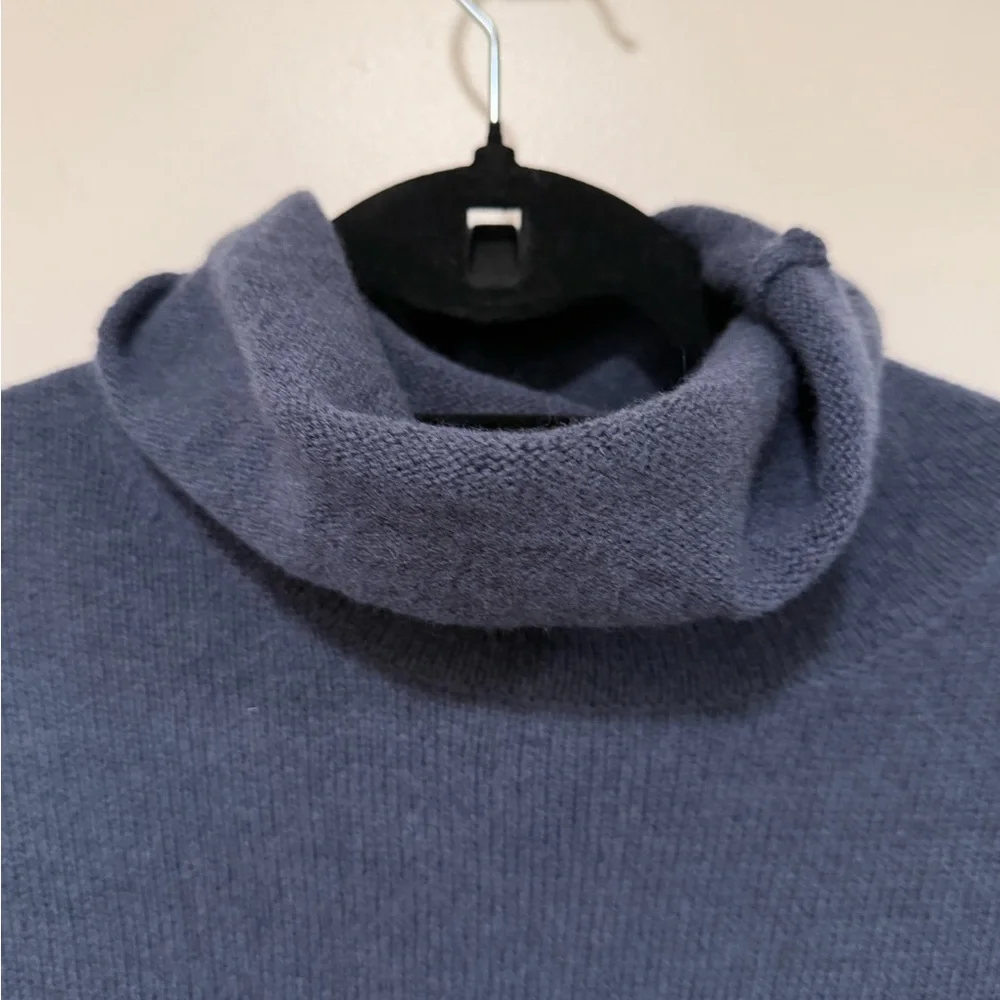 Massimo Dutti Wool/Cashmere Blue Cowl Neck Sweater - Picture 7 of 9